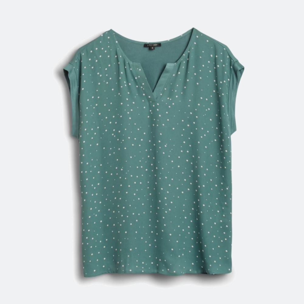 EUC!! PAPERMOON Reece Mixed Material Teal Blouse - Size L